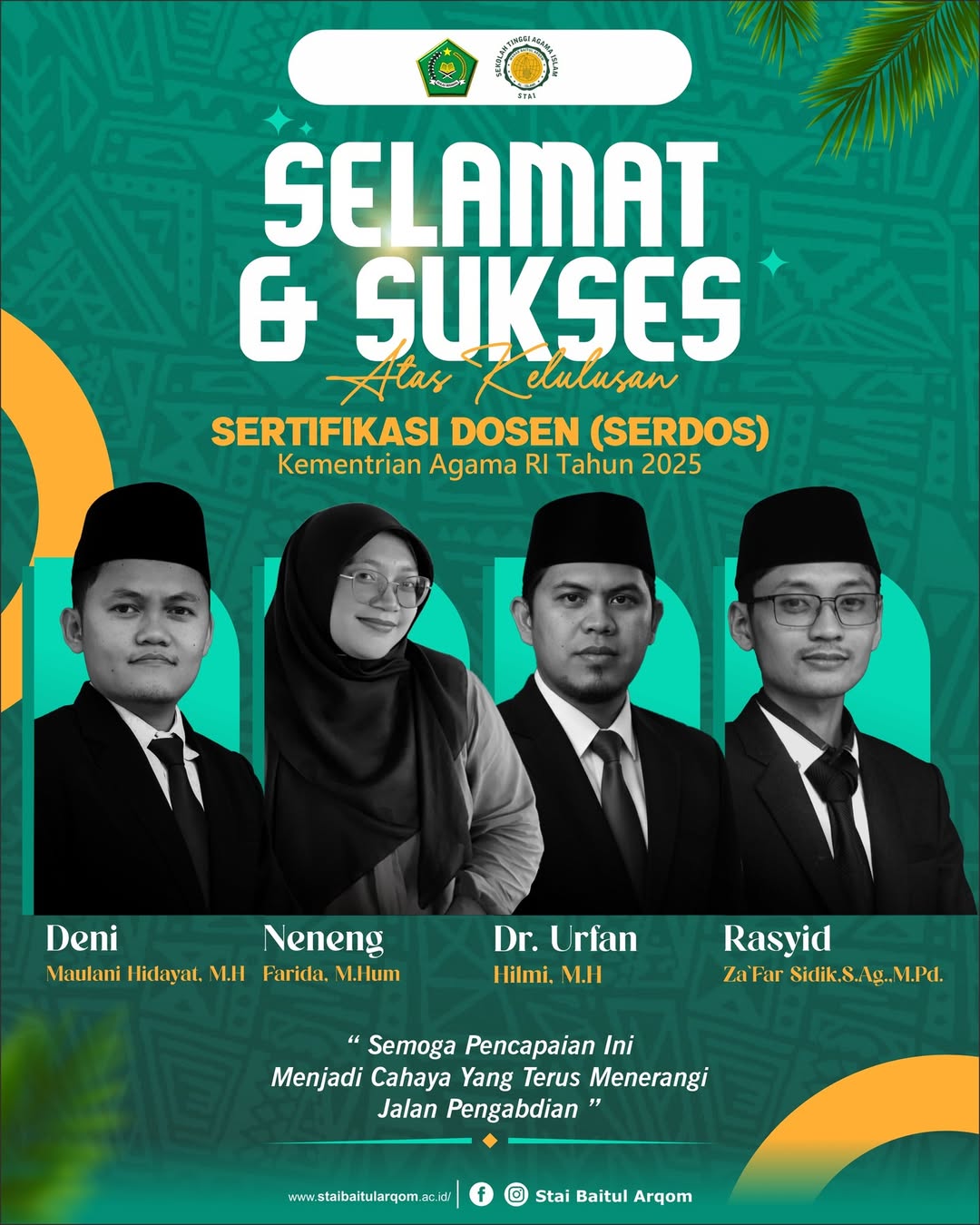 kelulusan Sertifikasi Dosen (SERDOS) Kementerian Agama RI Tahun 2025